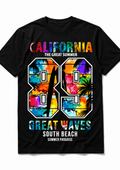California Great Waves 89 Vintage Summer Graphic T-Shirt