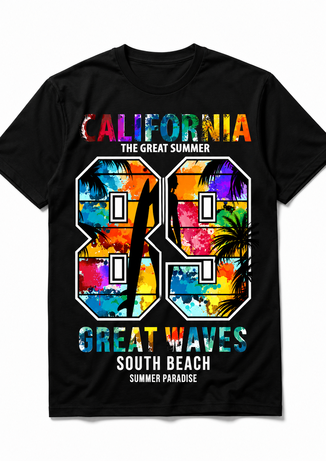 California Great Waves 89 Vintage Summer Graphic T-Shirt