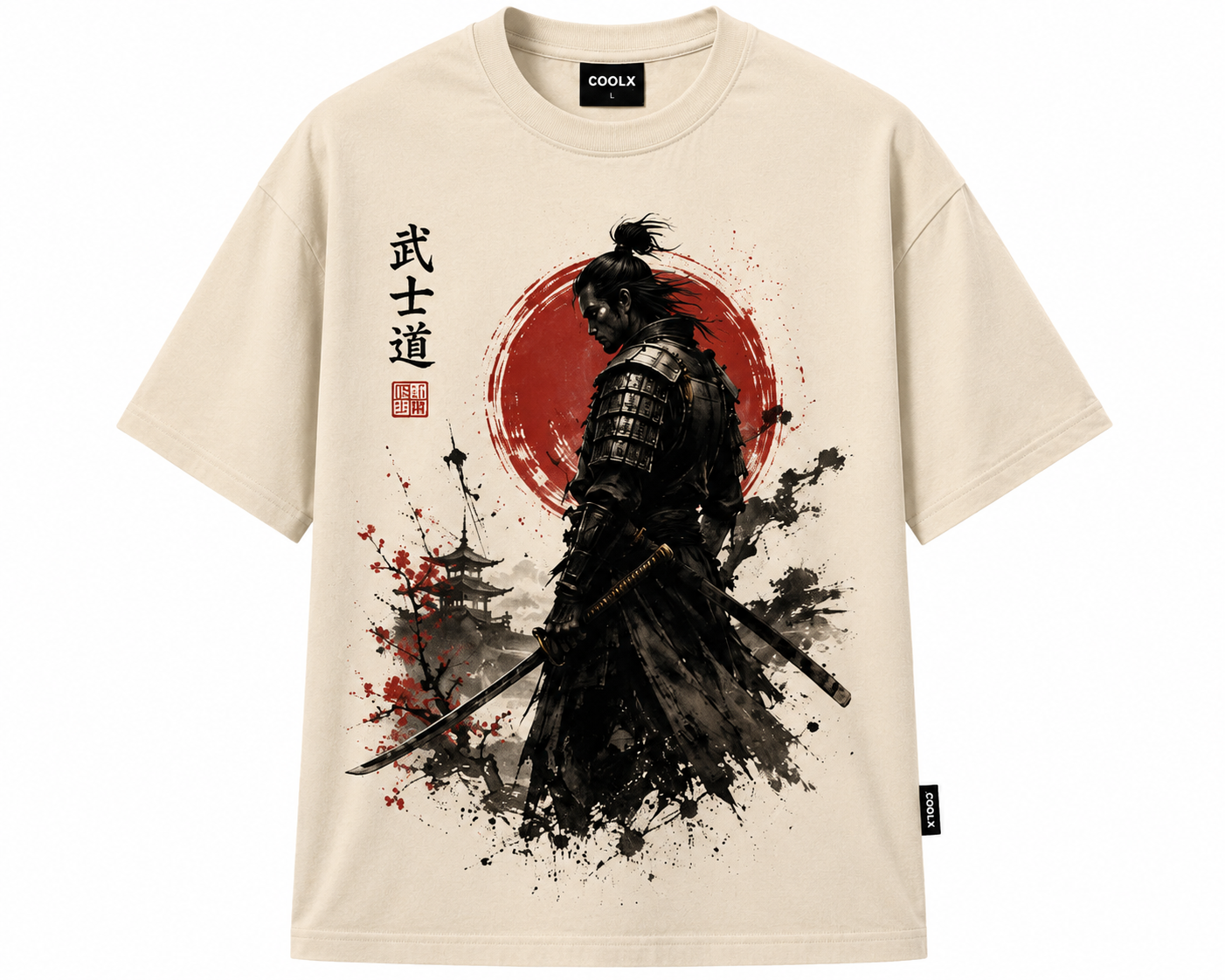 COOLX Bushido samurai oversized sand t-shirt