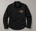 Black Snake Embroidered Full-Sleeve Casual Shirt