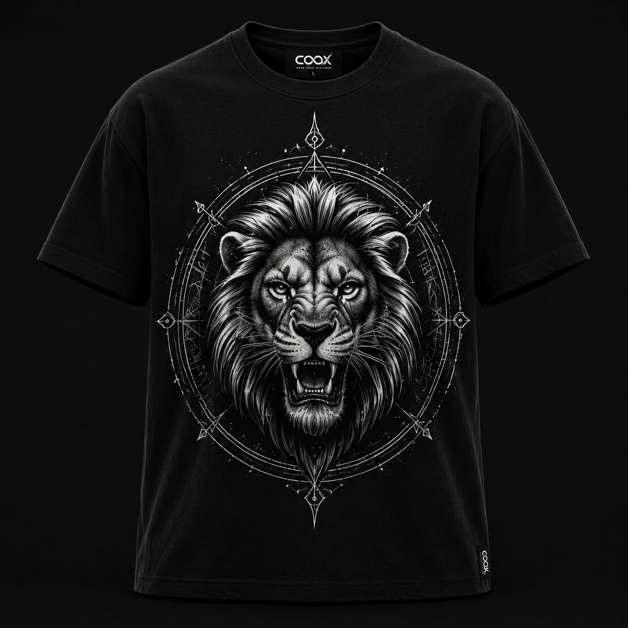 COOLX Lion Sigil oversized black t-shirt