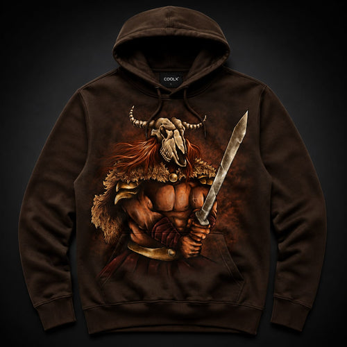 COOLX barbarian warrior brown hoodie