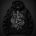 COOLX serpent and dagger black hoodie