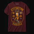COOLX Basketball Division T-Shirt in maroon, front