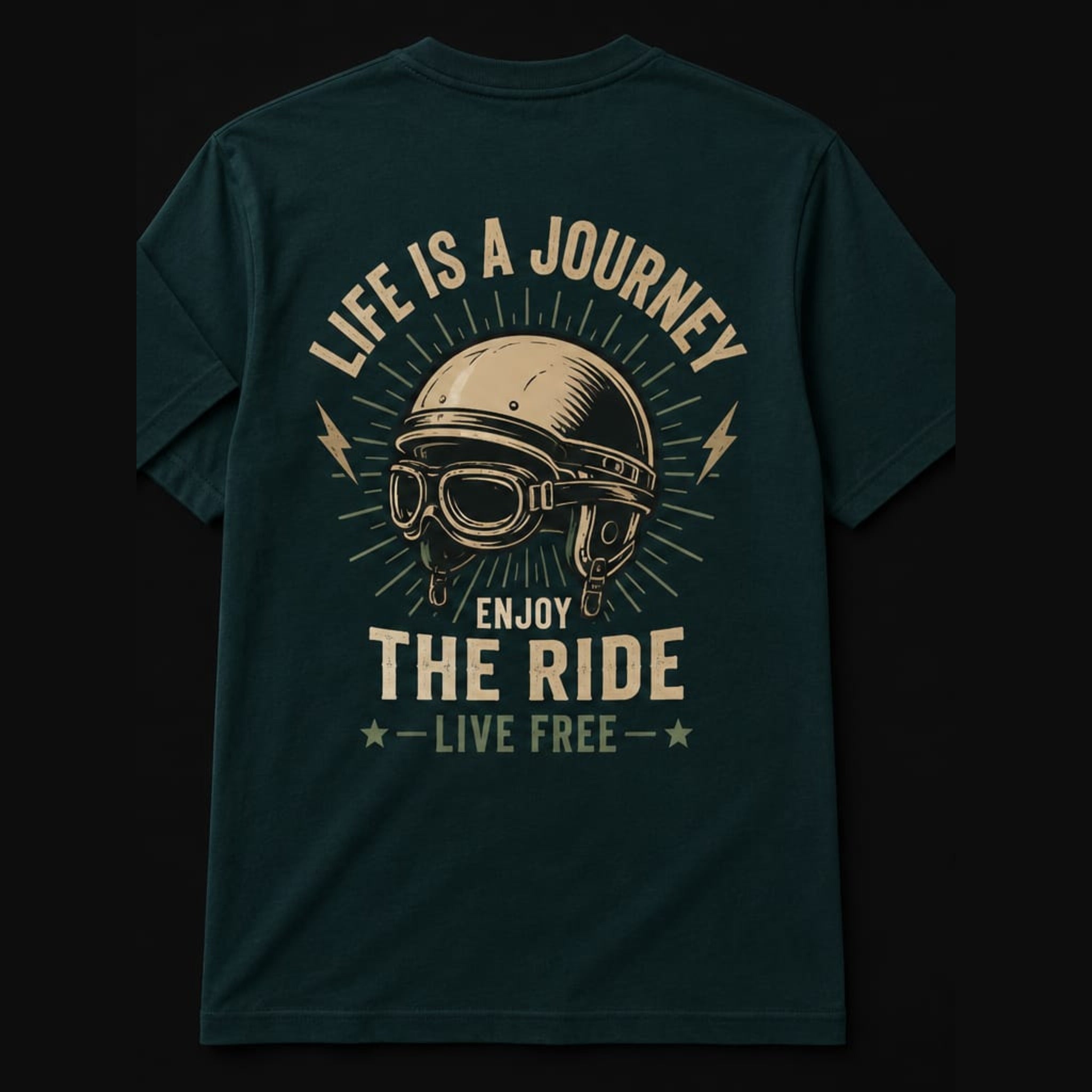 COOLX Born To Ride T-Shirt in teal, back