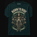 COOLX Born To Ride T-Shirt in teal, front