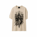 COOLX Crusader Knight Oversized T-Shirt in beige, front