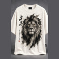 COOLX Sumi-e Lion Oversized T-Shirt in cream, front