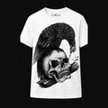 COOLX Raven and Skull T-Shirt in white, front