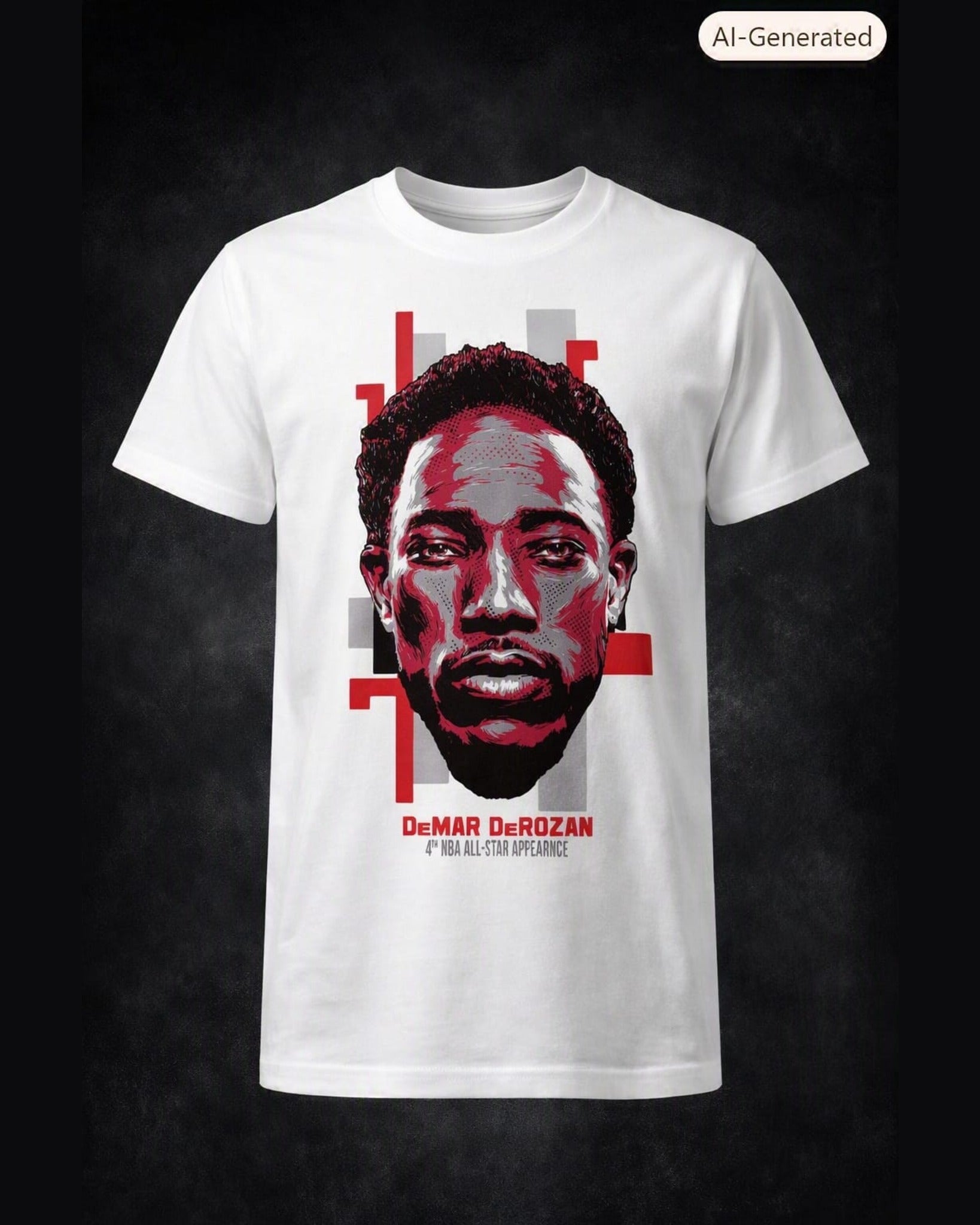Redline Basketball Portrait Graphic T-Shirt