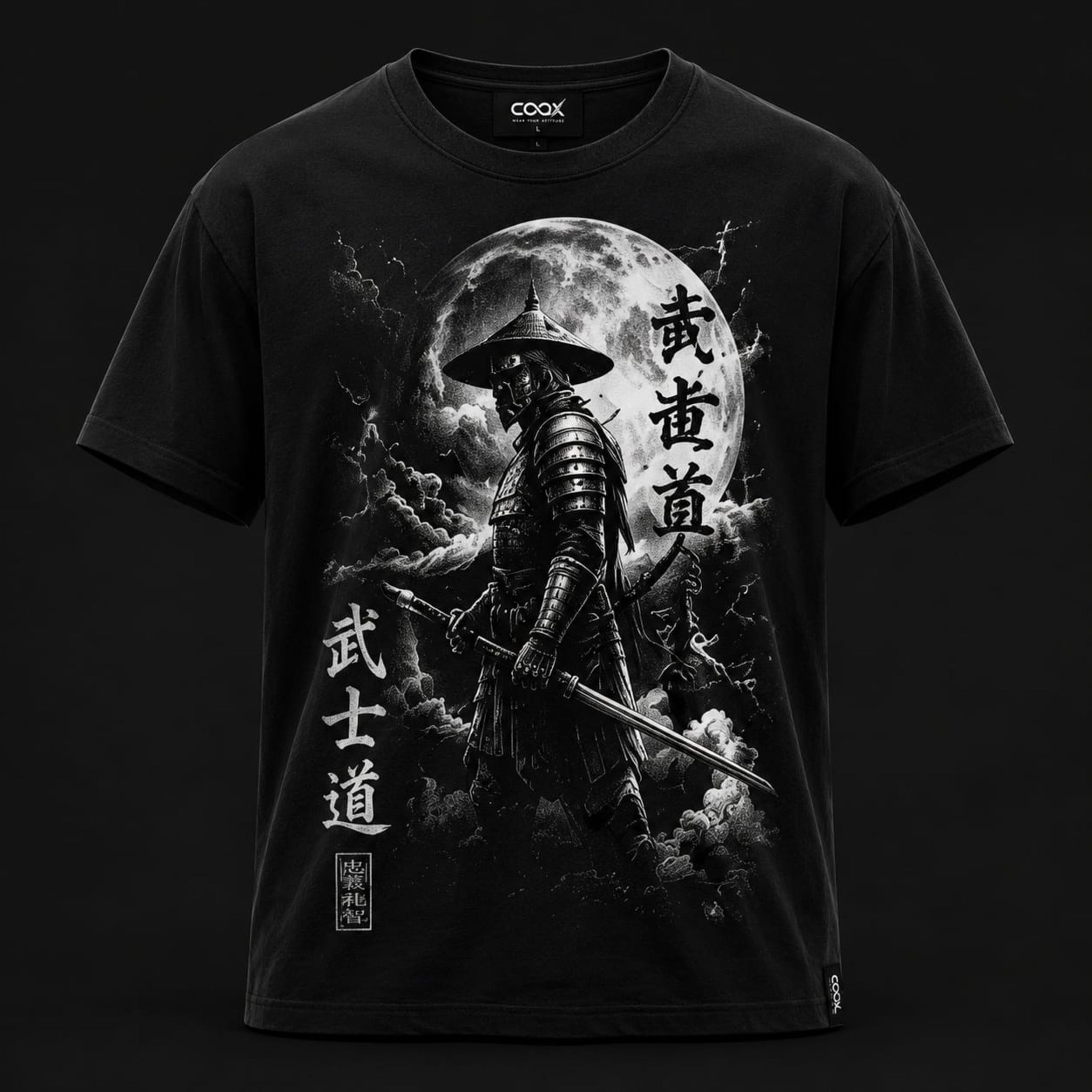 COOLX Moonlit Samurai Oversized T-Shirt in black